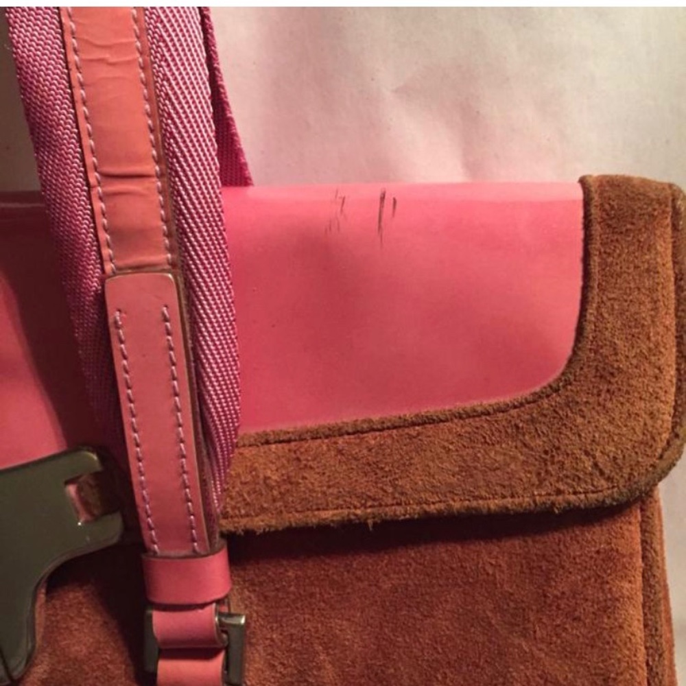 auth PRADA patent leather suede LAPTOP BAG w/damag - Picture 3 of 8